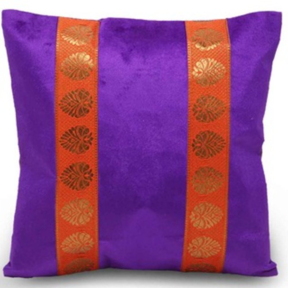 Brocade striped cushion cover